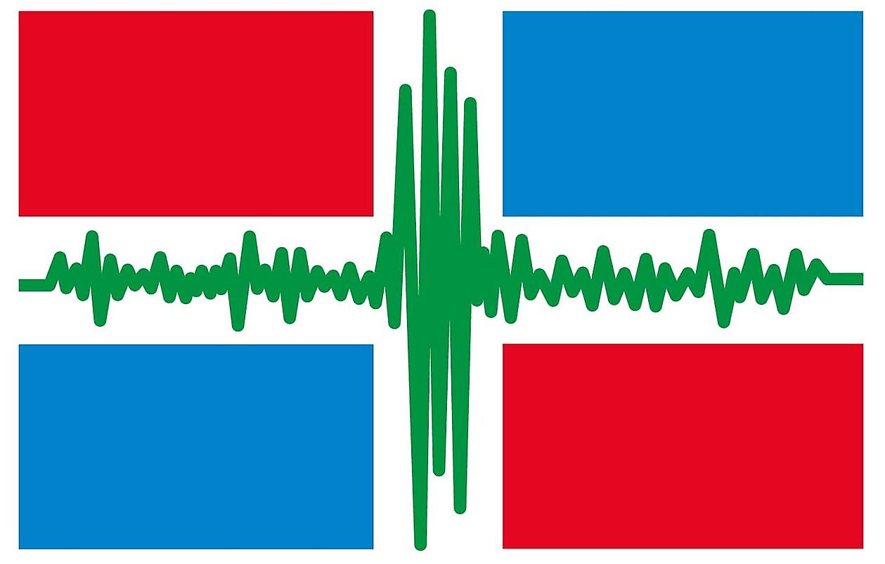 Aardbevingsvlag Grunn (diverse maten)