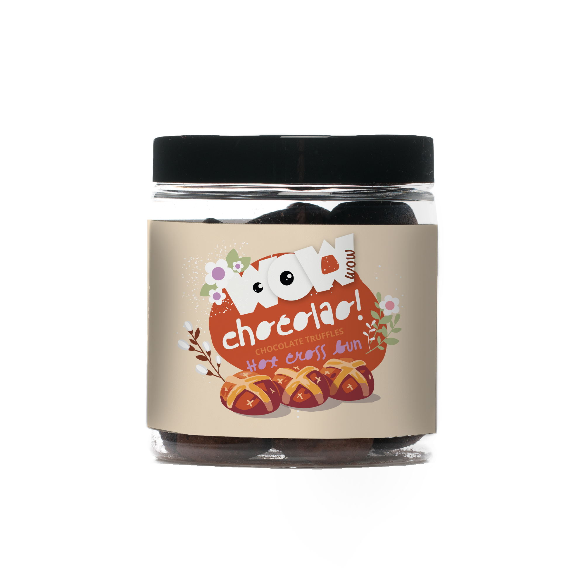 Hot Cross Bun - Chocolate Truffles - Easter - Gifting Jar 130g