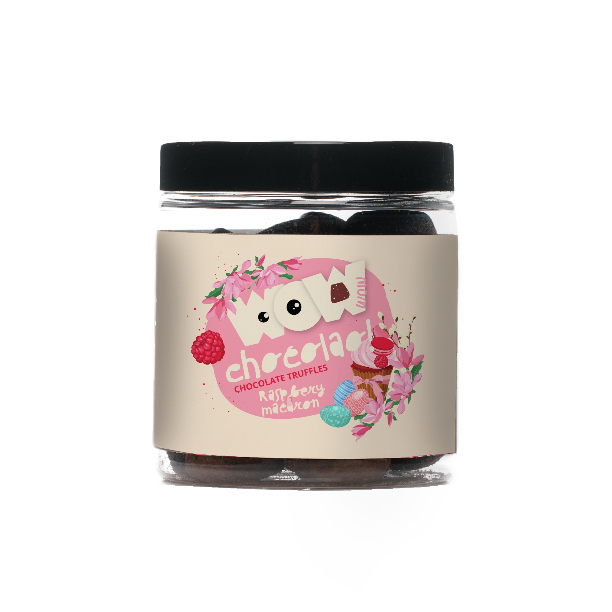 Raspberry Macaron chocolate truffles - Easter Gifting jar 130g