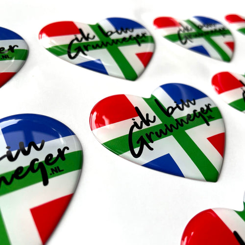 3D stickers Groningen vlag (per 2 stuks)