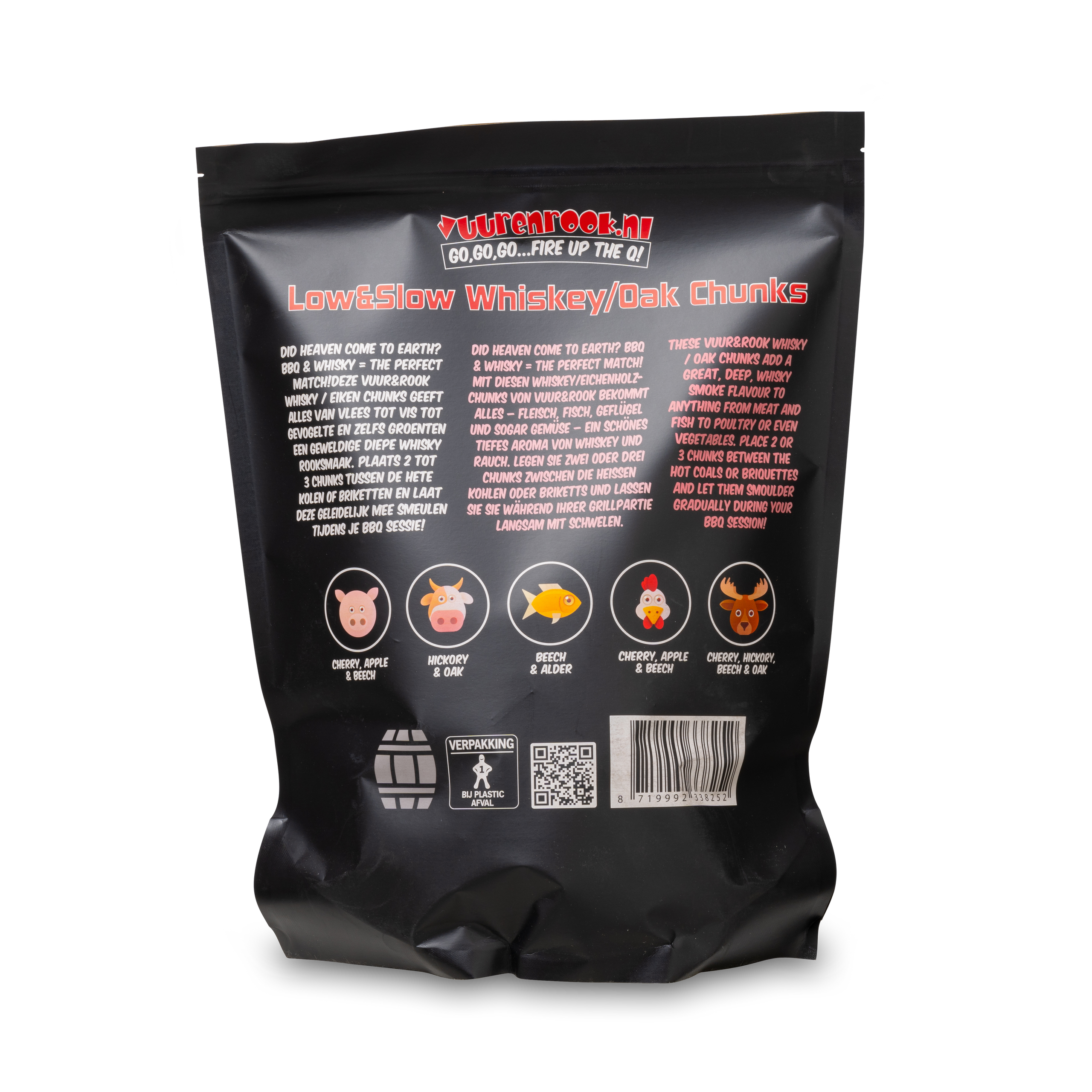 Vuur&Rook Hot&Fast Rode Wijn / Eiken Chips 1,5 kg