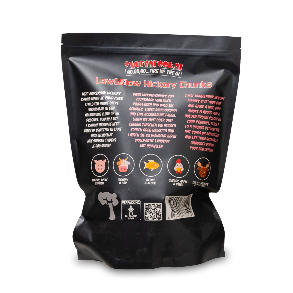 Vuur&Rook Low&Slow Hickory Chunks 1,5 kg